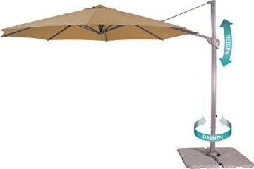 Schneider Schirm Athen sand, circa 330 cm, 8-teilig, rund beige - 