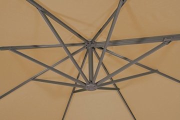 Schneider Schirm Athen sand, circa 330 cm, 8-teilig, rund beige - 