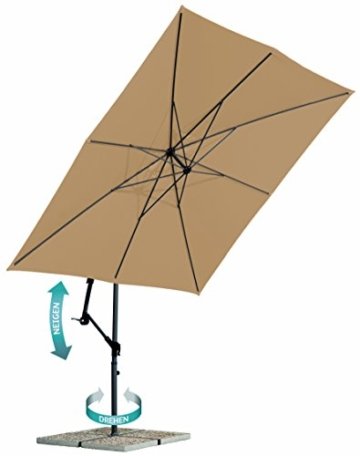 Schneider Schirm Milano sand, circa 270 x 270 cm, 8-teilig, quadratisch beige - 