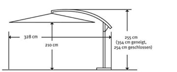 Schneider Schirm Milano sand, circa 270 x 270 cm, 8-teilig, quadratisch beige - 