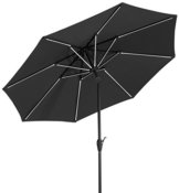 Schneider Sonnenschirm Blacklight, anthrazit, ca. 270 cm Ø, 8-teilig, rund -