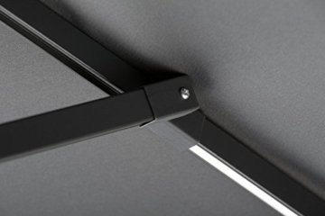 Schneider Sonnenschirm Blacklight, anthrazit, ca. 270 cm Ø, 8-teilig, rund - 
