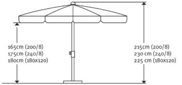 Schneider Sonnenschirm Ibiza, natur, ca. 180 x 120 cm, 4-teilig, rechteckig - 
