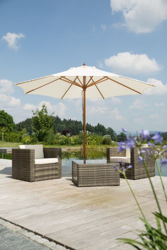 Schneider Sonnenschirm Malaga, natur, ca. 300 cm Ø, 8-teilig, rund - 
