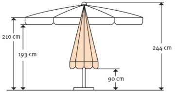 Schneider Sonnenschirm Pisa, natur, ca. 300 cm Ø, 8-teilig, rund - 