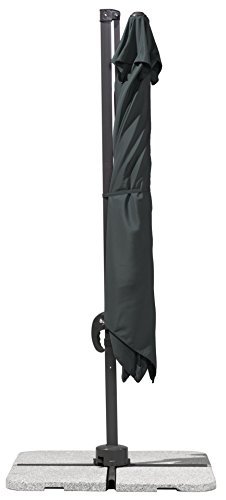Schneider Sonnenschirm Rhodos Junior, anthrazit, ca. 270 x 270 cm, 8-teilig, quadratisch - 