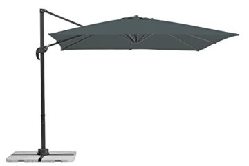 Schneider Sonnenschirm Rhodos Junior, anthrazit, ca. 270 x 270 cm, 8-teilig, quadratisch -