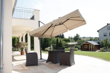 Schneider Sonnenschirm Rhodos, natur, ca. 300 x 300 cm, 8-teilig, quadratisch - 