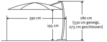 Schneider Sonnenschirm Rhodos Rondo, sand, ca. 350 cm Ø, 8-teilig, rund - 