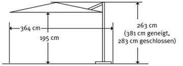 Schneider Sonnenschirm Samos, natur, ca. 300 cm Ø, 8-teilig, rund - 