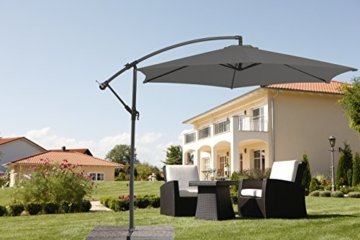 Schneider Sonnenschirm Venus, grau, ca. 300 cm Ø, 6-teilig, rund - 