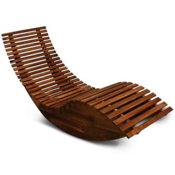 Schwungliege aus Akazienholz - Gartenliege Sonnenliege Relaxliege - 