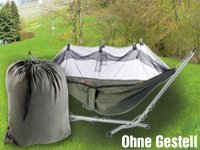 Semptec Urban Survival Technology Hängematte aus Fallschirmseide mit Moskitonetz - 