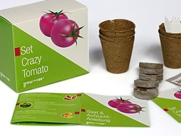 Set Crazy Tomato - die verrückt ausgefallene Geschenkidee: Selbst säen, züchten und ernten - bringt Farbe in die Küche! - 