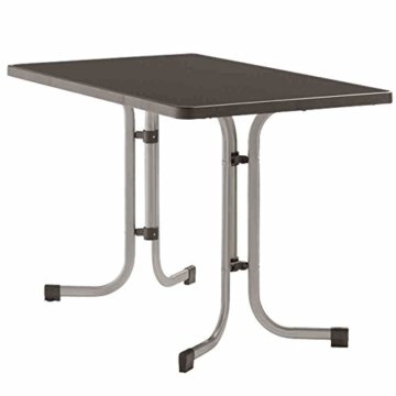 Sieger 233/A Boulevard-Klapptisch mit mecalit-Pro-Platte 115 x 70 cm, Stahlrohrgestell graphit, Tischplatte Schieferdekor anthrazit -