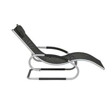 Siena Garden 104898 Swingliege Adria Aluminium-Gestell silber Ranotex®-Gewebe 4*4 schwarz Armlehnen gepolstert, mit Kopfteil - 