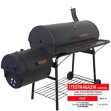 Smoker BBQ Grill XXL Grillwagen Holzkohlegrill, SEHR große Grillfläche, massive 57 kg, Maße 160 x 124 x 70 cm, schwarz -