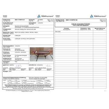 Songmics Hängematte Querholz 240 x150 cm, Max. Belastbarkeit bis 300 kg GDC22L - 