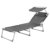 Songmics Sonnenliege mit Sonnendach max. Belastbarkeit: 250 kg Grau 193 x 30 x 62 cm (B x H x T) GCB19U -