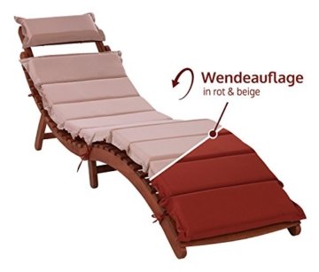 Sonnenliege Gartenliege Holzliege Liege RASSO | Klappbar | aus Eukalyptus Holz - 