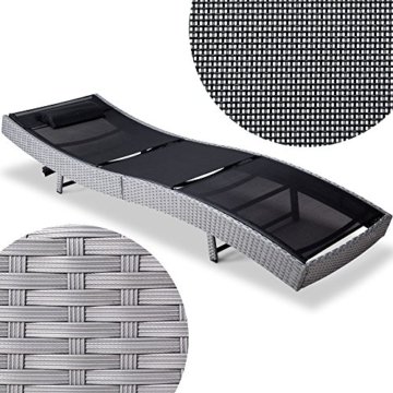 Sonnenliege Gartenliege Rattanliege Liege Liegestuhl Strandliege Garten 220x70cm - 