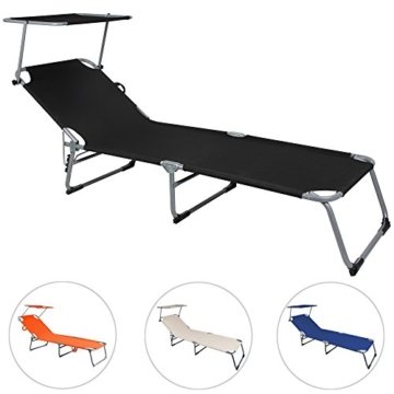 Sonnenliege Hawaii anthrazit - Gartenliege Liege Freizeitliege Strandliege -