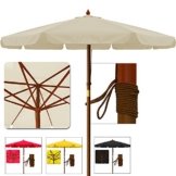 Sonnenschirm Gartenschirm Terrassenschirm aus Holz - Ø 350cm Beige -