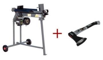 STAHLMANN® Holzspalter 7 Tonnen / 520mm liegend AKTION inkl. Spaltkreuz + Tisch + hochwertige Axt !!! mit stufenlos verstellbaren Spaltweg bis max. 520 mm! TÜV/CE zertifiziert! -
