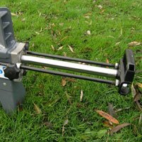 STAHLMANN® Holzspalter 7 Tonnen / 520mm liegend AKTION inkl. Spaltkreuz + Tisch + hochwertige Axt !!! mit stufenlos verstellbaren Spaltweg bis max. 520 mm! TÜV/CE zertifiziert! - 