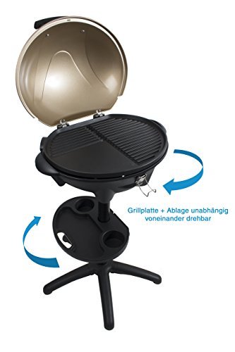 SUNTEC elektrischer Standgrill BBQ-9479 [Für Innen & Außen, auch als Tischgrill geeignet, inkl. Soßenhalter, regelbarer Thermostat, max. 1600 Watt] - 