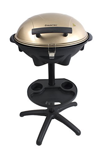 SUNTEC elektrischer Standgrill BBQ-9479 [Für Innen & Außen, auch als Tischgrill geeignet, inkl. Soßenhalter, regelbarer Thermostat, max. 1600 Watt] -