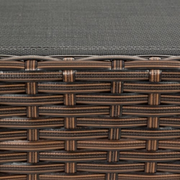 TecTake Polyrattan Sonnenliege Gartenliege Rattan Garten Liege Gartenmöbel mit Kissen - diverse Farben - (Mixed Braun | Nr. 402056) - 