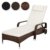 TecTake Polyrattan Sonnenliege Gartenliege Rattan Garten Liege Gartenmöbel Rattanmöbel -diverse Farben- (Braun-Schwarz) -