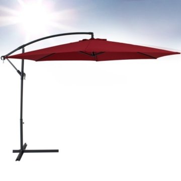 TecTake® Sonnenschirm Ampelschirm mit Aluminiumgestell + UV Schutz 350cm weinrot + Schutzhülle - 