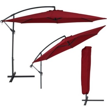 TecTake® Sonnenschirm Ampelschirm mit Aluminiumgestell + UV Schutz 350cm weinrot + Schutzhülle -