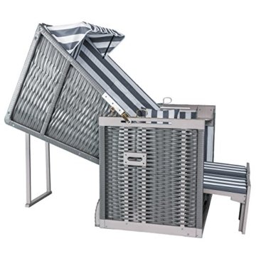 TecTake® Zweisitzer Strandkorb + Premium Schutzhülle + 2 extra Kissen + versandkostenfrei (innerhalb von Deutschland) - 