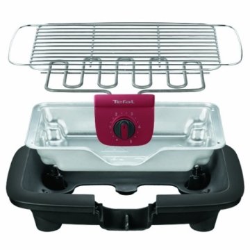 Tefal BG9018 EasyGrill mit herausnehmbaren Aluminium-Hitzereflektor, 2,200 W, schwarz / burgundrot - 