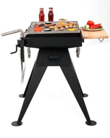 Tepro Holzkohlengrill - mit schwenk-/höhenverstellbarem Grillrost Seaport, Schwarz - 