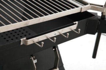 Tepro Holzkohlengrill - mit schwenk-/höhenverstellbarem Grillrost Seaport, Schwarz - 
