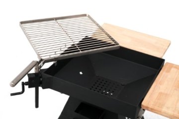 Tepro Holzkohlengrill - mit schwenk-/höhenverstellbarem Grillrost Seaport, Schwarz - 