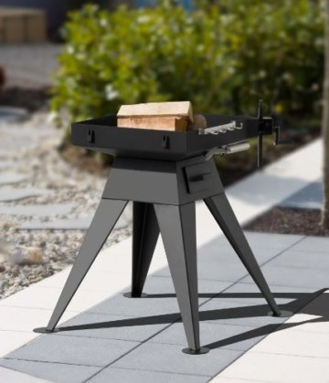 Tepro Holzkohlengrill - mit schwenk-/höhenverstellbarem Grillrost Seaport, Schwarz - 