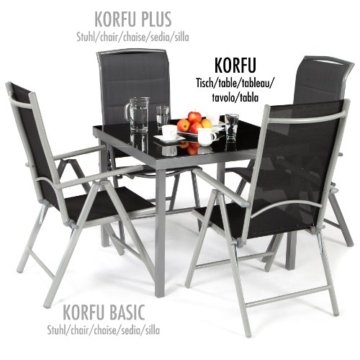 Ultranatura Aluminium Gartentisch, Korfu Serie, grau - 