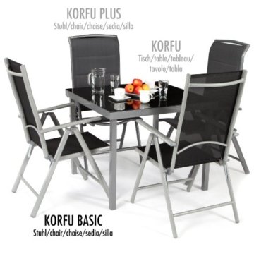 Ultranatura Aluminium Klappsessel, Korfu Serie - Basic, grau - 