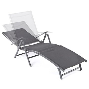 Ultranatura Aluminium Sonnenliege, Korfu Serie - Basic, grau - 