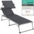 Ultranatura Aluminium Sonnenliege Nizza mit Dach, grau, 193 x 67 x 32 cm - 