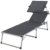 Ultranatura Aluminium Sonnenliege Nizza mit Dach, grau, 193 x 67 x 32 cm -