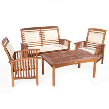 Ultranatura Loungetisch, Canberra Serie - Edles & Hochwertiges Eukalyptusholz FSC zertifiziert - 110 cm x 70 cm x 47 cm - 