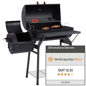 Ultranatura Smoker Grill Denver 2 Brennkammern - 119 x 66 x 135 cm - 