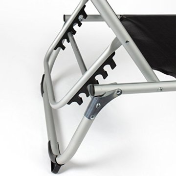Vanage Gartenliege Helena - Liegestuhl, Strand-Liege aus Aluminium - Sonnenliege mit Textil-Bezug - Klappliege - Dreibeinliege Alu klappbar und wetterfest - Gartenmöbel, grau - 