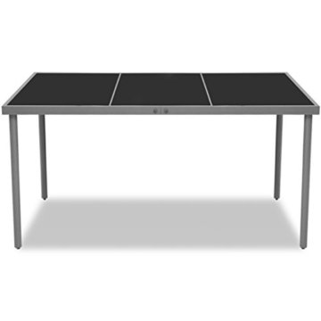 vidaXL Gartentisch Esstisch 150x90x74 cm schwarz - 